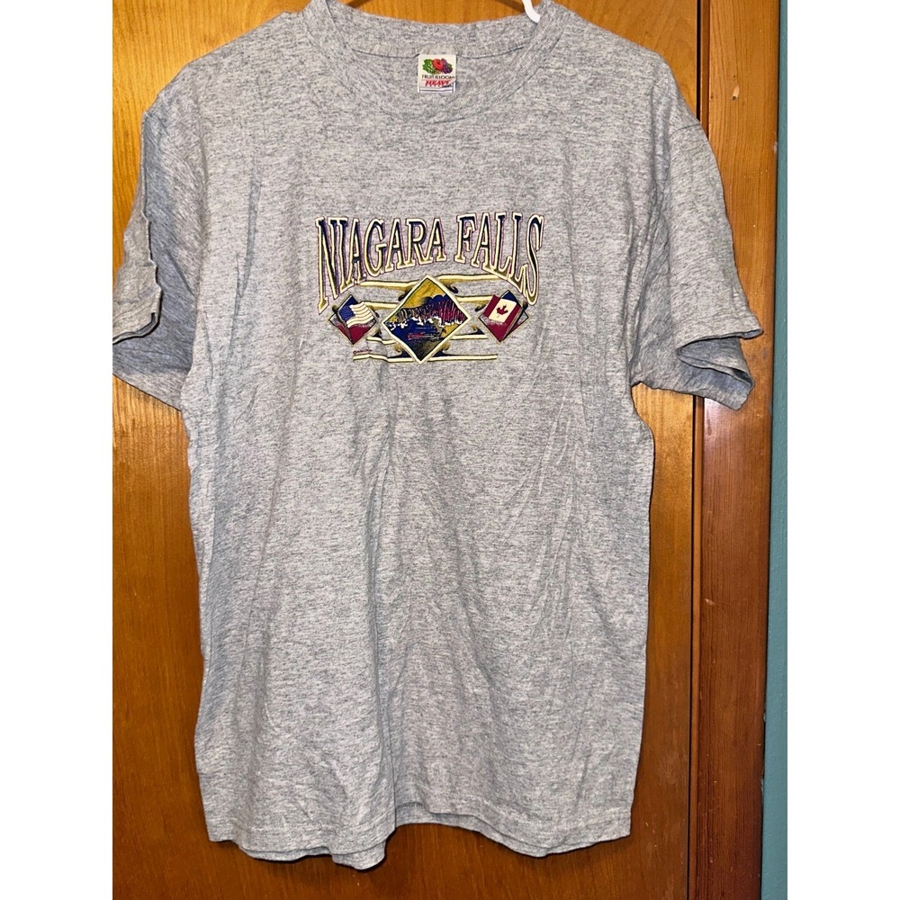 Vintage 90's Niagara Falls USA Canada Grey T-Shirt‎ Large